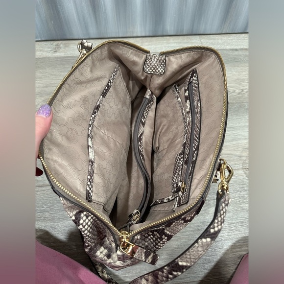 Michael Kors Large Embossed Leather Satchel Snakeskin - Picture 11 of 11